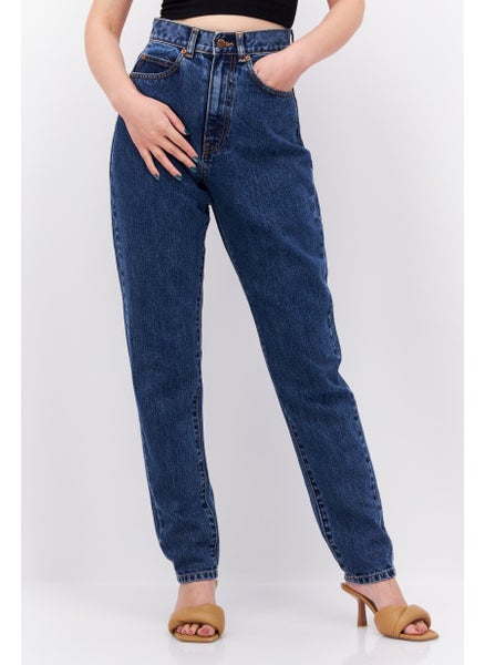 اشتري Women Regular Fit Washed Non Stretchable Denim Jeans, Blue في الامارات