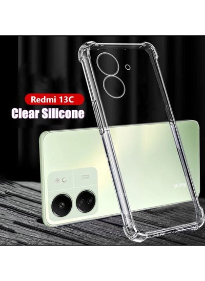 اشتري Xiaomi Redmi 13C 4G / Xiaomi Poco C65 Case Cover, Soft Flexible Silicone Transparent Shockproof Protective Cover Reinforced Bumper Edges for Redmi 13C / Poco C65 - Clear في الامارات