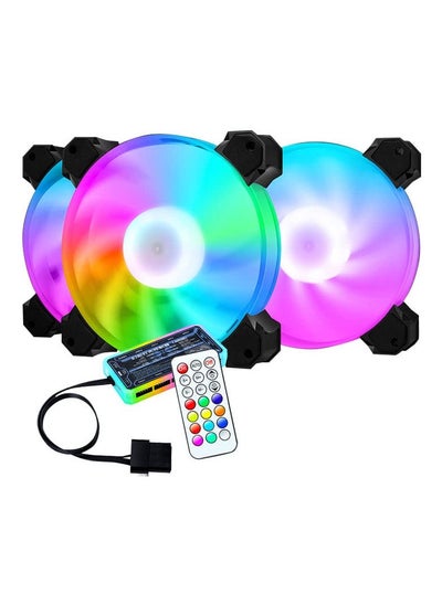 Buy 3PCS 120mm RGB Case Fan, High Performance PC Cooling Fans Low Noise Computer Case Fans RGB Computer Fans High Airflow PC Case Fans with Hydraulic Bearing RGB Case Fan Kit for Custom PC Build in UAE