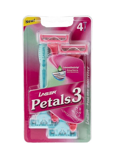 Buy 4 Pieces Petals 3 Three Blade Disposable Shaving Razor For Women in UAE