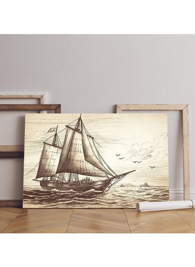 Buy home gallery drawing-sketch-vintage-ship-sailboat-generative Printed canvas wall art in Egypt