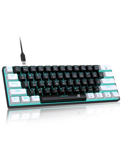 Buy 61 keys Wired 60% Arabic English Mechanical Gaming Keyboard Blue Switch Full Anti-ghosting Portable Mini Keyboard for Windows Laptop PC Mac in UAE