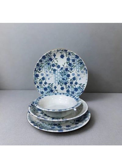 اشتري Dinner Set 24 Pcs  Kutahya Porcelain Blue Flowers في مصر