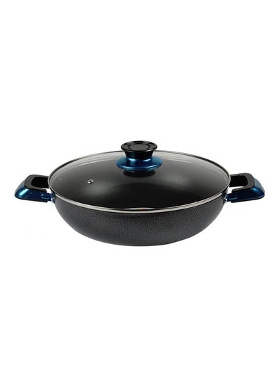 Buy Opera Wok Pan With Glass Lid Black 22cm in UAE