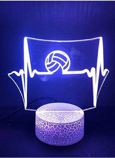 Buy Creative  Football Acrylic Multicolor Light LED Multicolor Night Light 3D Visual Light Bedroom  Room Decoration Small Table lamp ed Base in UAE