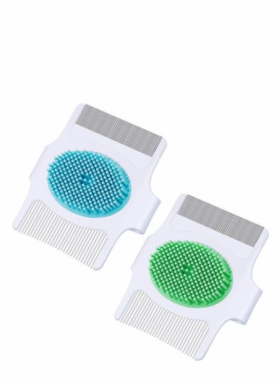 Buy Cradle Cap Brush and Comb,3 In 1 Design Cradle Cap Brush Safe Baby’s Scalp Brush with Soft Rubber Bristles, Help Gently Massage Care Scalp 2 Pcs in UAE