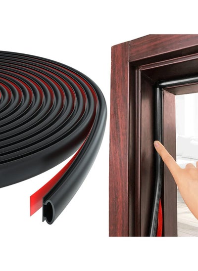 Buy 19.7Feet Door Weather Stripping Door Seal Strip,Self-Adhesive Rubber Door Insulation Weather Strip for Window and Door Soundproofing D Shape,Weatherstripping for Door Frame Gap Blocker(Black) in Saudi Arabia