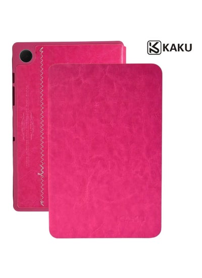 Buy Protective Leather Flip Cover For Samsung Galaxy Tab A8 Size 10.5 Pink in UAE