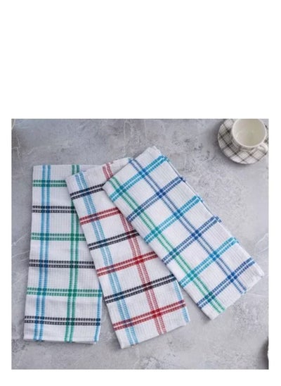 Buy Matrix Waffle Textured Kitchen Towel - Set of 3 in Saudi Arabia