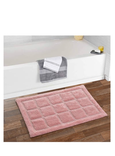 Buy Shemtron Square Pattern Cotton Bath Mat in UAE
