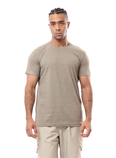 Buy Heather Olive Solid Short Sleeves Tee in Egypt