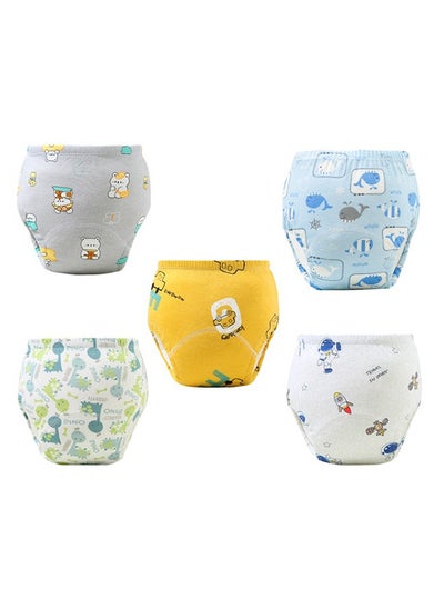 Buy 5 Piece 6 Layers Breathable Cotton Absorbent Baby Potty Training Pants in UAE