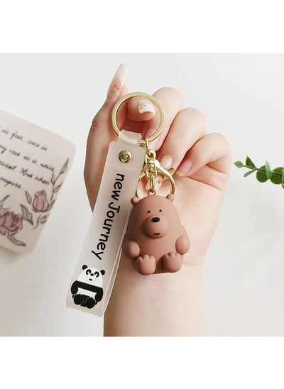 Buy Cute cartoon sitting bear keychain for Handbags, Purses, Bags and Backpacks, Metal Keyring in UAE