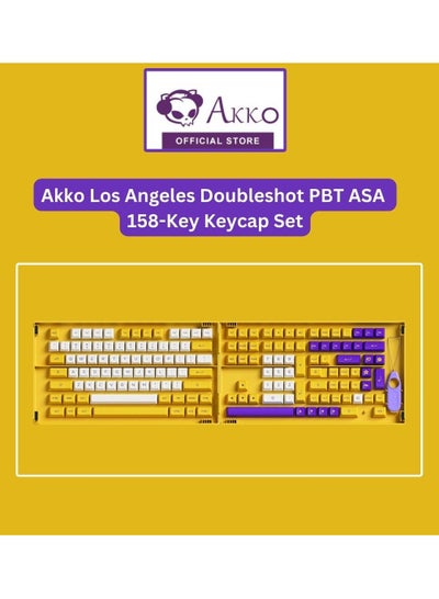 Buy AKKO Los Angeles Keycaps Set ASA Profile Double-shot PBT 108 Full Keycaps Set, with 49 Extra Novelty Keycaps, MX Structure switches with Collection Box in UAE