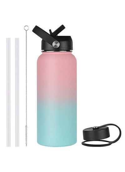 اشتري 40oz Modern Double Vacuum Stainless Steel Water Bottle Black Blue/Pink 1200ml في السعودية