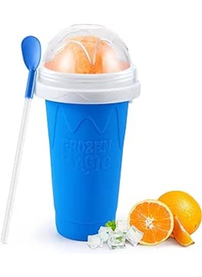 Buy Frozen Magic Slushy Maker Squeeze Cup Portable Silica Freeze Mug for Milkshake Slush and Ice Cream Smoothie Quick Frozen Smoothies Slushy Ice Cream Maker with Dome Lids in Saudi Arabia