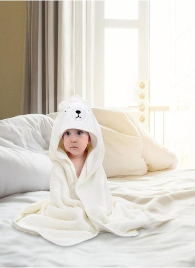 Buy 80*80cm Baby Bath Towel Coral Fleece Premium Super Soft Absorbent Hooded Bath Towel For Newborns Boys and Girls in UAE