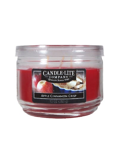 Buy Apple Cinnamon Crisp Scented Jar Candle Red and Clear 10 oz 1879021 in Saudi Arabia