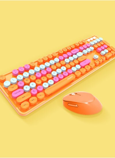 Buy 2.4G wireless keyboard and mouse color lipstick keyboard and office wireless keyboard and mouse set in Saudi Arabia