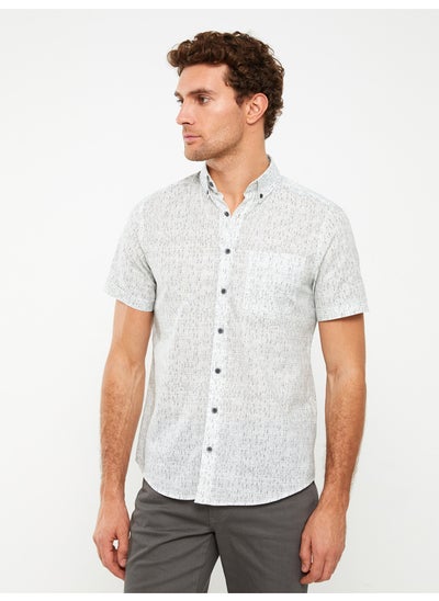 اشتري Regular Fit Short Sleeve Patterned Poplin Men's Shirt في مصر