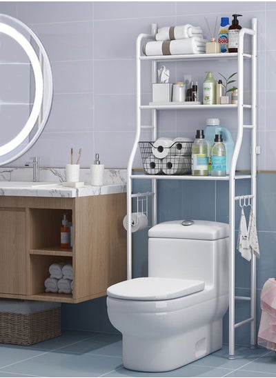 Buy Punchfree storage racks above toilets, bathroom storage supplies, white in Saudi Arabia