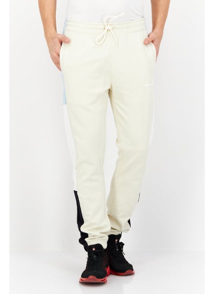 اشتري Men Brand Logo Drawstring Sweatpants, Cream/Blue/Black في الامارات