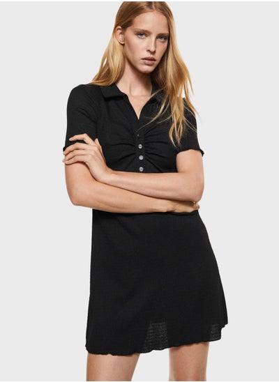 Buy Button Detail Knitted Dress in Saudi Arabia