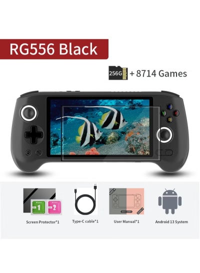 اشتري ANBERNIC RG556 Handheld Game Console Unisoc T820 Android 13 5.48 inch AMOLED Screen 5500mAh WIFI Bluetooth Retro Video Players (Black 256G) في السعودية