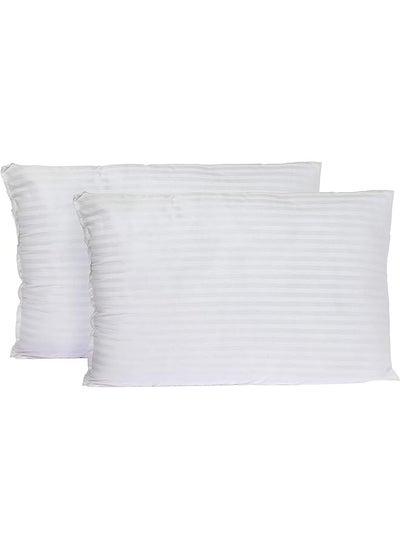 اشتري Soft Stripe Hotel Pillow 1 Kg Pack Of 2 Pieces Size 50 X 75 Cm P42 By Home Station Polyester في السعودية