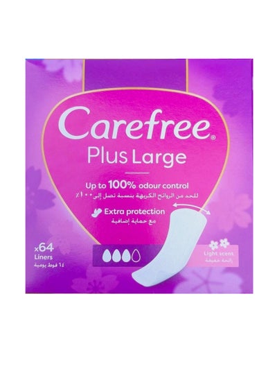 Buy Carefree Daily Panty Liners, Large, Light Scent, Pack of 64 in Saudi Arabia