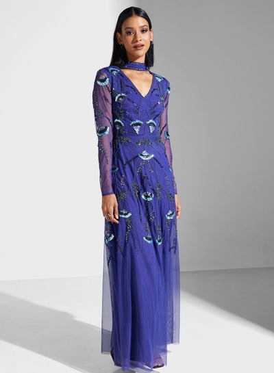 Buy V-Neck Knitted Dress in UAE
