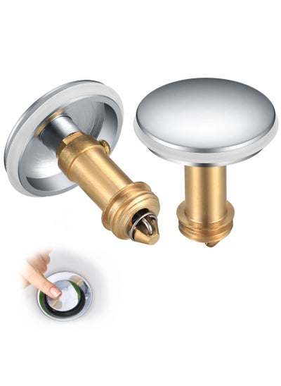 Buy Pop Up Click Clack Sprung Plug Stopper, Brass Bathroom Wash Basin Sink Drain Plug Stopper, Waste Sink Drain Strainer Plugs Pop-up for Washbasin Kitchen Bathroom 38mm 2 Pcs in UAE