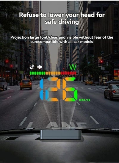 اشتري شاشة عرض رأسية HUD للسيارة، شاشة عرض حالة السيارة، عداد السرعة متعدد الوظائف، شاشة عرض عالية الوضوح في السعودية