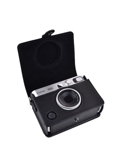 اشتري Instax Mini Evo Case Vintage Pu Leather Protective Case For Fuji Instax Mini Evo Instant Camera Removable Case With Adjustable Shoulder Strap Black في السعودية