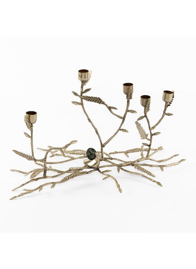 اشتري Nature Taper Candle Holder, Gold - 46x32 cm في الامارات