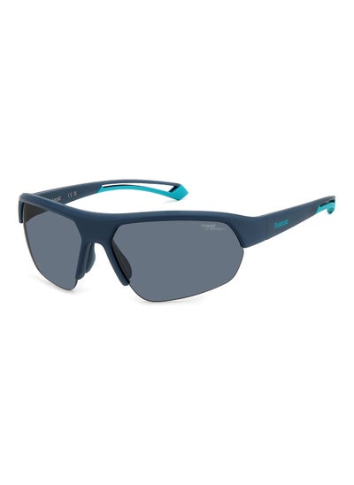 Buy Unisex Polarized Rectangular Sunglasses - Pld 7048/S Blue Millimeter - Lens Size: 65 Mm in UAE