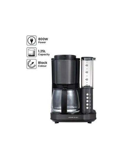 اشتري ماكينة صنع القهوة الكهربائية الطازجة مع خيارات الطحن 1.25 لتر 800 وات E03413 أسود في السعودية