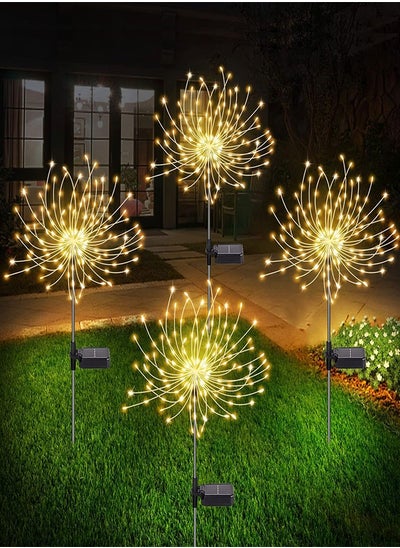 Buy Solar Garden Lights Outdoor Solar Lights 4 Pack Waterproof Solar Powered Firefly Lights Landscape Solar Lights Outdoor Decorative Lights for Yard Garden Flowerbed Party(Warm/360 LED) in Saudi Arabia