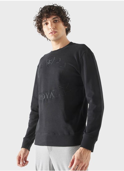 اشتري Textured Crew Neck Sweatshirt في السعودية