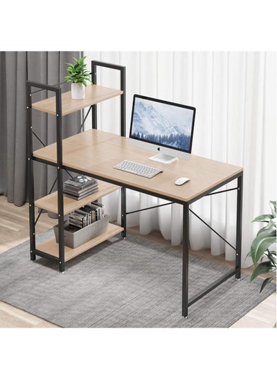 Buy A gaming and study desk with a computer desk for storage with 3 shelves that helps you organize and arrange in Saudi Arabia