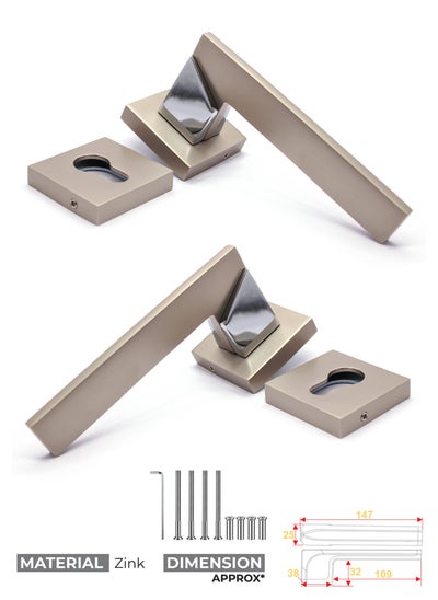 Buy Mortise Zinc Door Handle (SATIN+CHROME W-1007) in Saudi Arabia