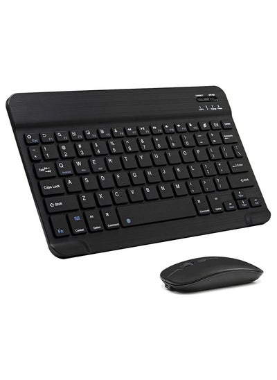 Buy Arabic and English Bluetooth Keyboard and Mouse Combo Ultra Slim Portable Compact Wireless Mouse Keyboard Set for IOS Android Windows Tablet Phone iPhone iPad Pro Air Mini in UAE