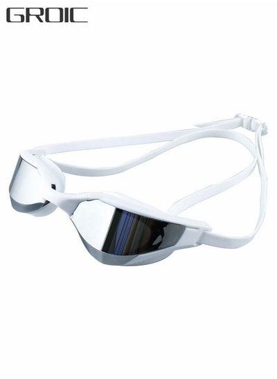 اشتري Swimming Goggles Adult Racing Wide Vision Leak-proof UV Protection Waterproof  Anti-fog for Men  Woman in Races - Silver في السعودية