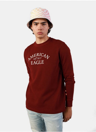 Buy AE Long-Sleeve Logo Graphic Thermal T-Shirt in Saudi Arabia