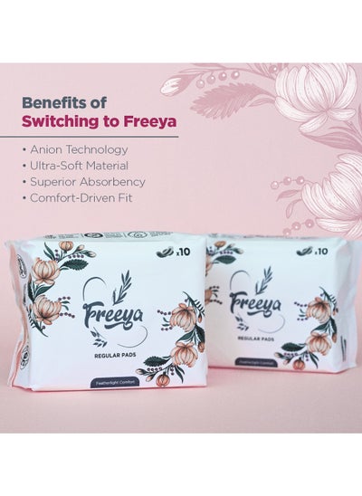 اشتري Regular Pads (10 Pads) - Light to Moderate Flow - Cotton Ultra Thin Breathable Velvety Sanitary Pads في الامارات