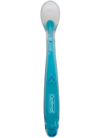 Buy Flexible Silicone Spoon 6 Month Plus Blue in Saudi Arabia