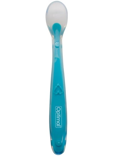 Buy Flexible Silicone Spoon 6 Month Plus Blue in Saudi Arabia