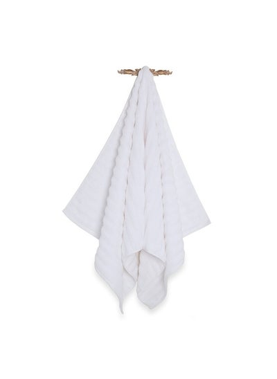 Buy Wave Zero Twist Bath Towel White - 650Gsm 76X152Cm in UAE