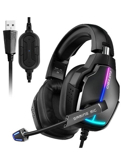 اشتري EACH G1 PRO RGB Gaming Headset - 7.1 Surround Sound - Noise Cancelation Microphone - 50MM Drivers - 90° Rotatable Earpads في مصر