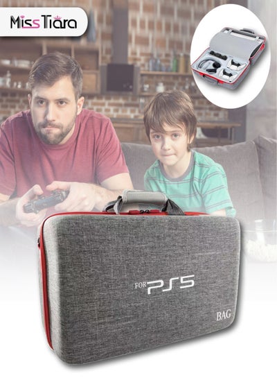 Buy Portable Travel Case Bag for PS5 Shockproof Hard Shell Luxury Waterproof EVA Bag (Grey) in UAE